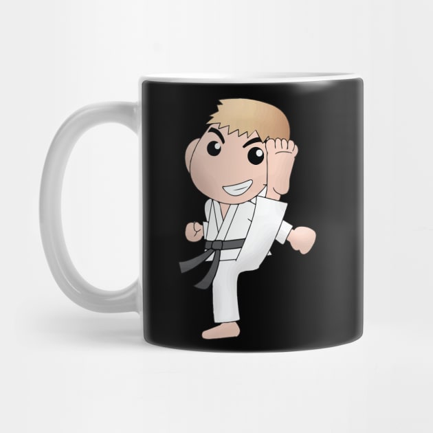 Karate Boy Kick Kawaii Male Anime Cartoon Character by CoolFactorMerch